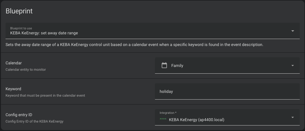 Blueprint to set away date range